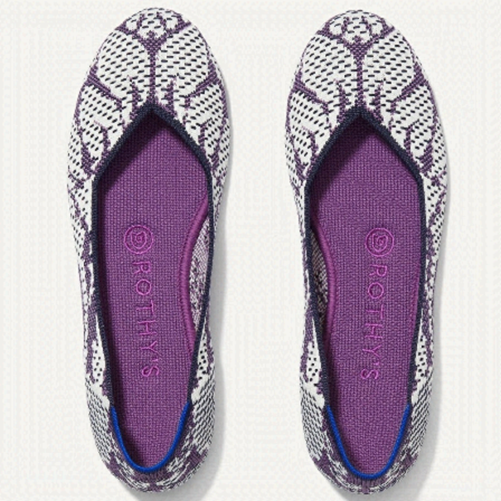 [Rothy’s] The Flat - Secret Garden - Floral Wisteria Violet - Limited Edition -8